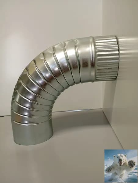 Колено (отвод) 90 гр ф100 оцинкованное 0,5мм