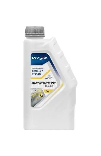 Антифриз Vitex O.E.M. Renault, Nissan G12+ (-40C) желтый (1кг)