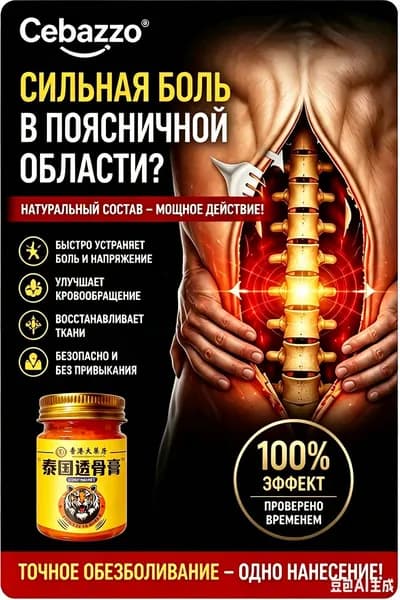 Мазь для спины от боли в пояснице, грыжи поясничного диска,Крем для спины и мышц при болях, 55 г