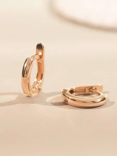 Серьги золотые 585 женские, красное золото
