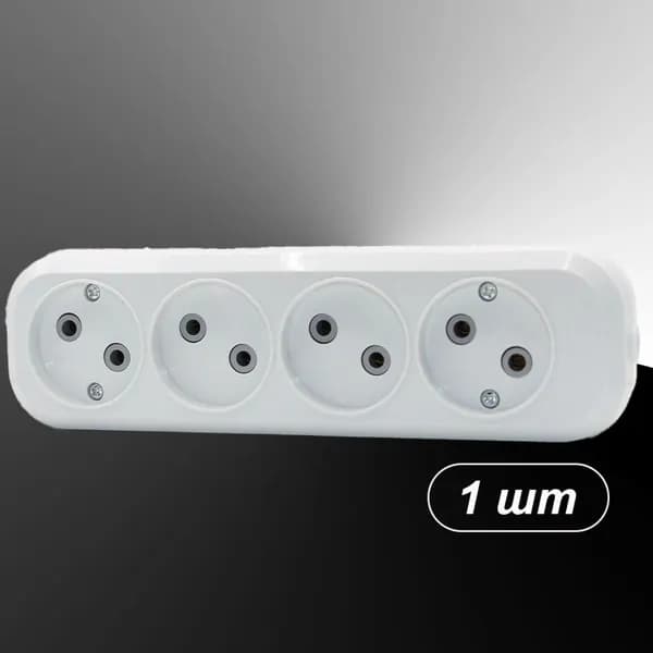 Колодка розетка четверная накладная 5040 IN HOME для удлинителя 1 шт