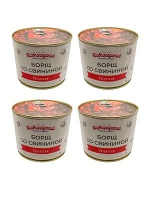 НПК борщ со свининой "Кубанский", 525гр, 4 штуки