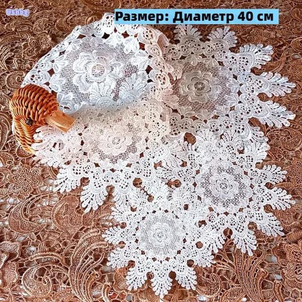 Салфетка сервировочная 40x40 см 1 шт полиэстер белый