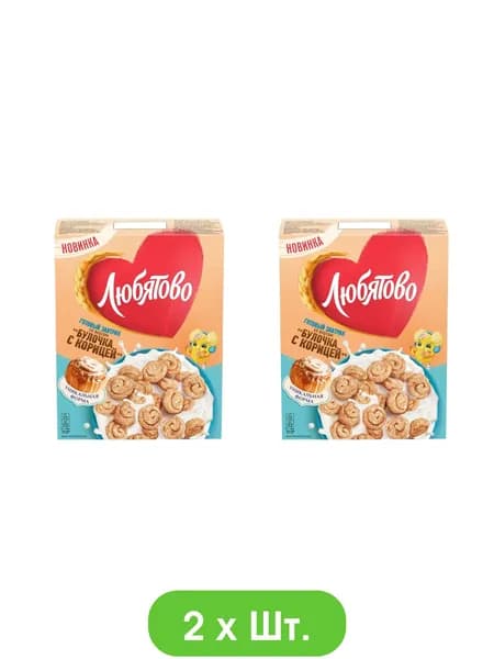 Готовый завтрак Любятово со вкусом Булочка с корицей, 190г * 2шт.