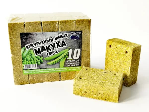 Макуха (кукурузный жмых) с отверстием ГОРОХ 320гр. (уп/10шт)