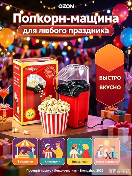 Мини-попкорн-машина на горячем воздухе (электрическая/домашняя/попкорн-машина)