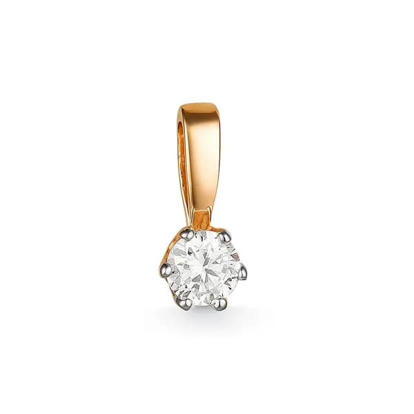 Подвеска на шею с фианитом из красного золота 585 пробы 585GOLD