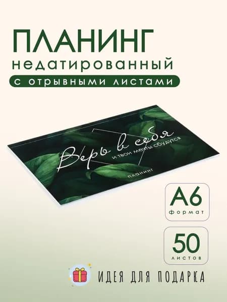 Планинг А6 недатированный 50л/ отрывные листы / Верь в себя!