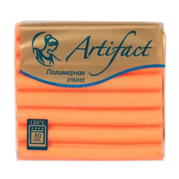 Полимерная глина, запекаемая пластика Artifact Neon 323 цвет флуоресцентный оранжевый 56 гр.