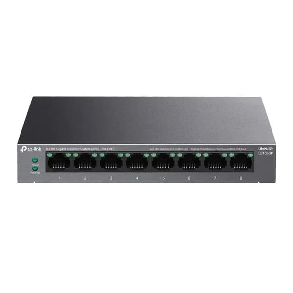 Гигабитный коммутатор TP-Link LS108GP с 8 портами PoE