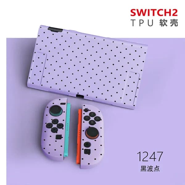 Подходит для чехла Switch 2 с синим горошком, жесткого чехла, защитного чехла для Switch 2 поколения, матового чехла.