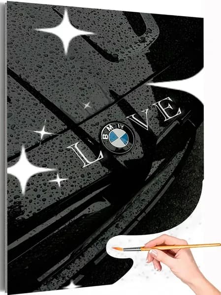 Картина маслом по номерам, в стиле BMW, 40x50 см.