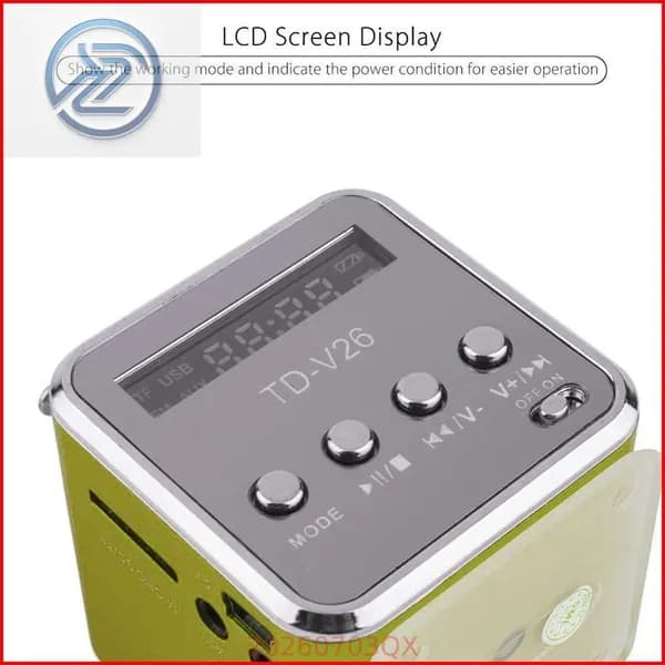 Портативная мини-колонка TD-V26 с LED-дисплеем, FM-радио и поддержкой карт памяти