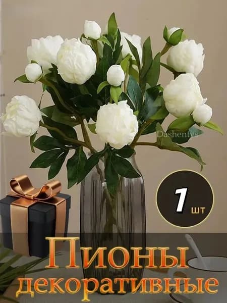 Стабилизированные цветы Пион, 47 см, 100 гр, 1 шт