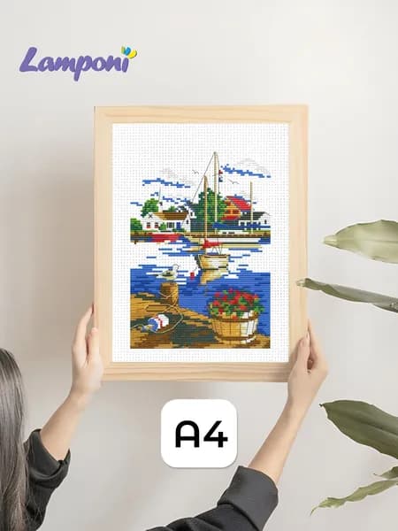 Картина для вышивания 20х29 см. Морской пейзаж