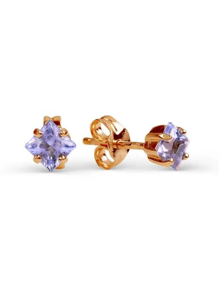 Серьги женские золотые 585 пробы с аметистами, KARATOV