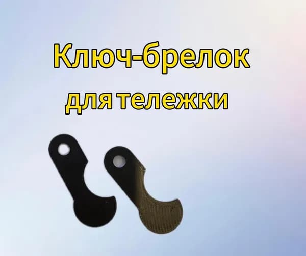 Ключ для тележки в супермаркете.Ключ-брелок заменяющий 10 рублевую монету,2 шт Черный