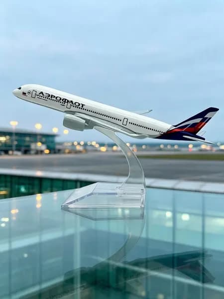 Металлическая Модель Самолета Аэробус 350, Аэрофлоt-Российские Авиалинии, Подарок Авиалюбителю
