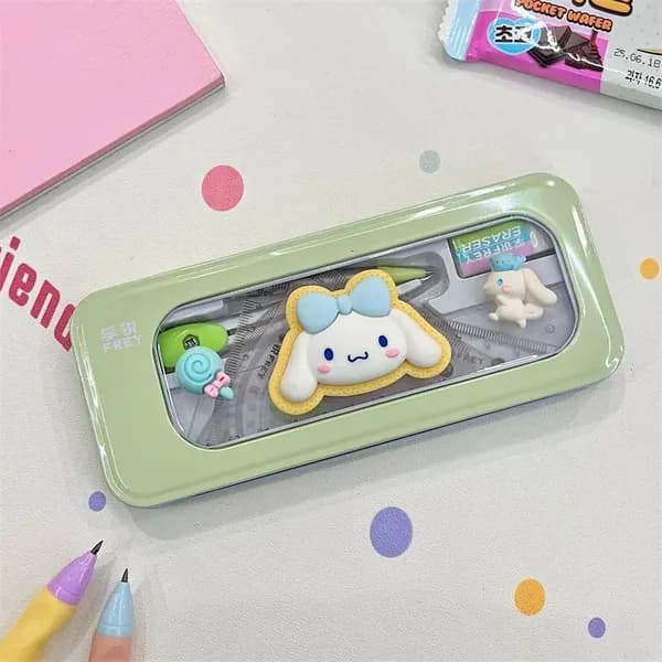циркуль и транспортир с Sanrio:линейки для школы набор