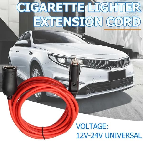 Универсальный удлинитель для прикуривателя 12 24 В, 3,6 м, красный