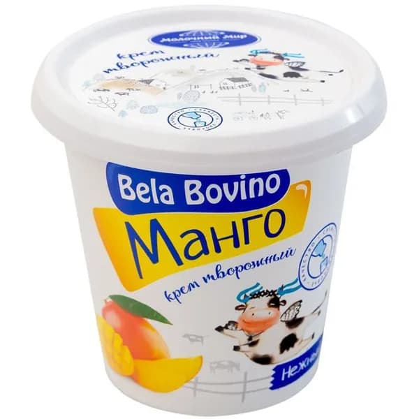 Крем взбитый Bela Bovino с манго творожный 3%, 110г