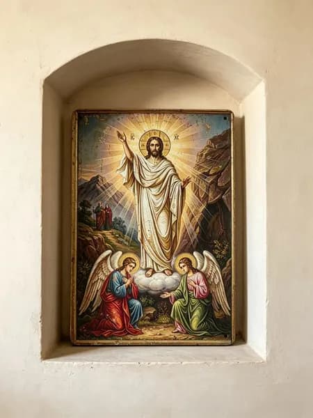 Икона "Воскресение Христово" 14*20 см. на холсте А1_006.