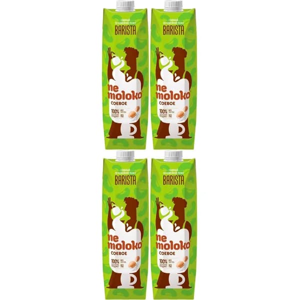 Напиток соевый Nemoloko Barista 1,4% 1 л, набор: 4 штуки