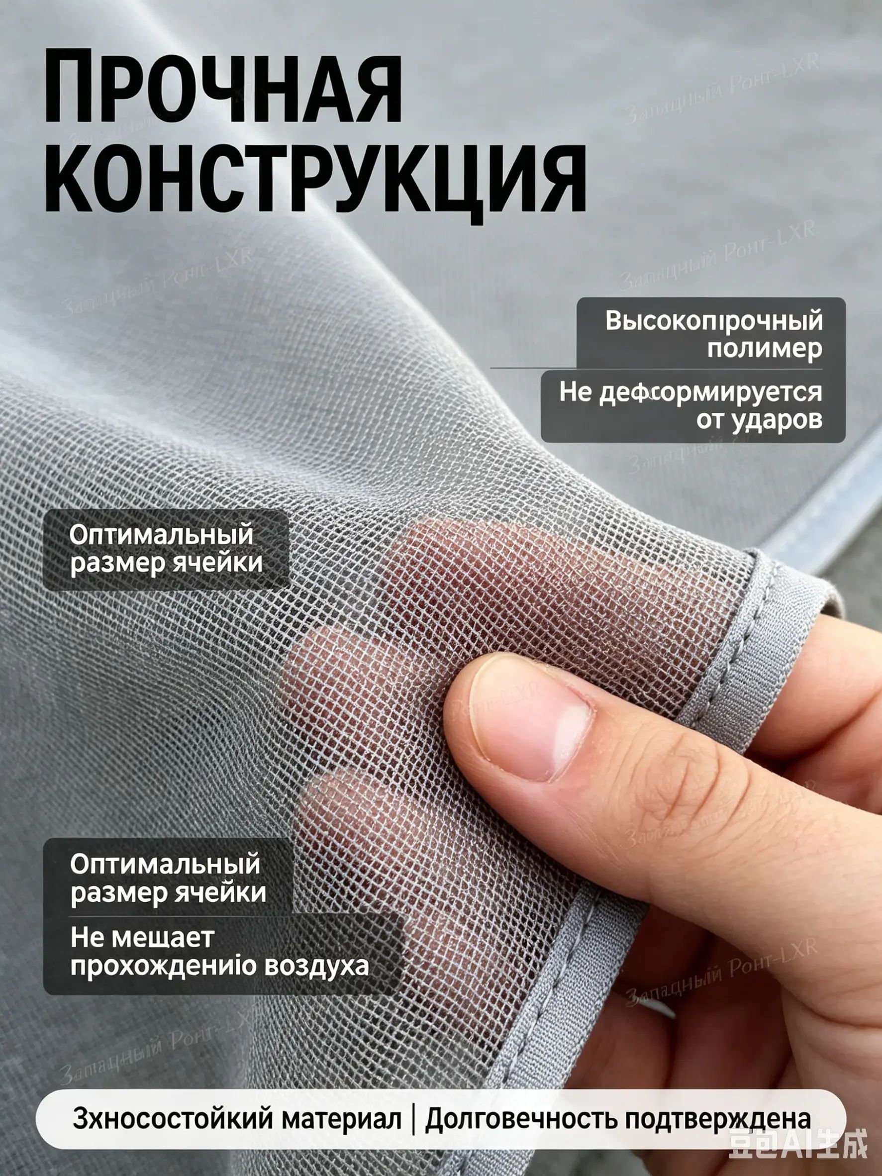 Антимоскитная сетка на радиатор автомобиля 90*70 серая