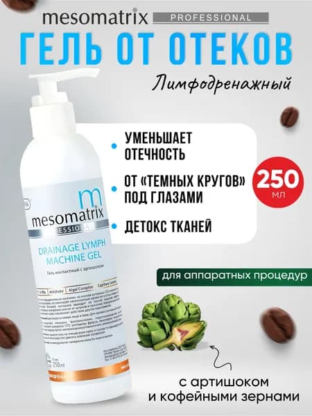 Mesomatrix Гель для микротоков от отеков на лице лимфодренажный для аппаратных процедур