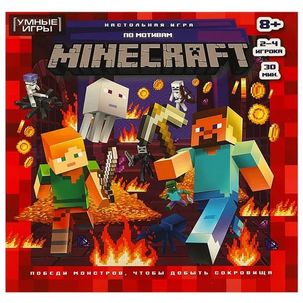 Настольная игра-ходилка По мотивам Майнкрафт, 40 карточек
