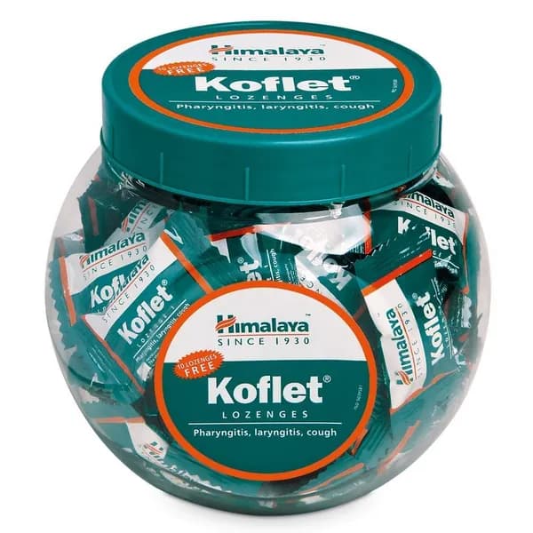Himalaya Koflet Пастилки от кашля 65+10 шт Облегчение кашля Травяная формула Укрепление дыхательных путей