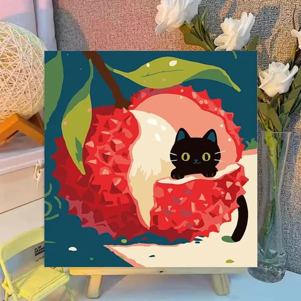 Картина по номерам, 20x20 CM, Кошки и собаки,Мультфильмы, подарки для детей, декомпрессия