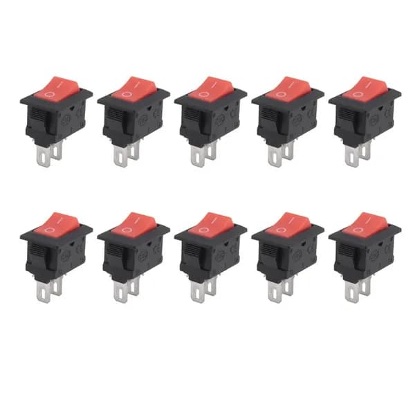 M710 шт. Вкл-выкл KCD11 2Pin 2P черный красный лодка автомобильный кулисный переключатель 3A 250 В 6A 125 кнопка переменного тока KCD1-11 10X15 KCD117