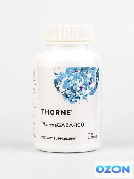 Гамма-аминомасляная кислота 100 мг (ГАМК), PharmaGABA-100, , 60 капсул