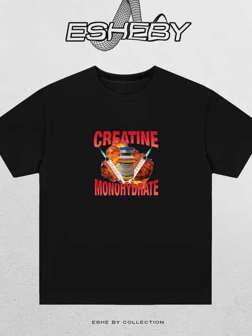 Футболка оверсайз для зала GYM креатин тренболон creatine