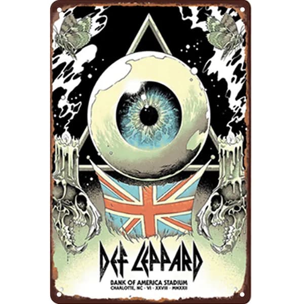 Металлическая картина Def Leppard 20 30 см, водонепроницаемая, без бликов