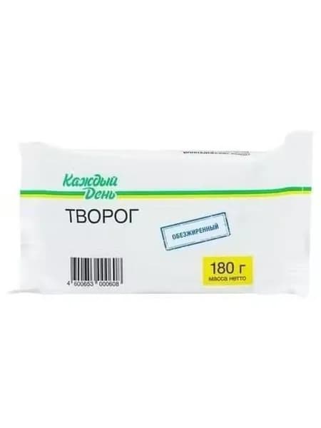 Творог Каждый День обезжиренный БЗМЖ 180 г