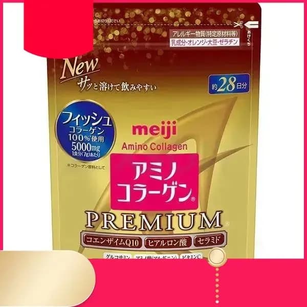 Amino collagen Meiji / Японский коллаген гидролизованный морской с витамином С