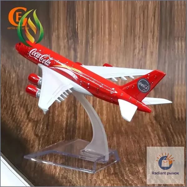 16cm Коллекционная Модель Самолета Аэробус 380 Авиалиний COLA Cool - Металлическая Модель, Подарок Авиалюбителю