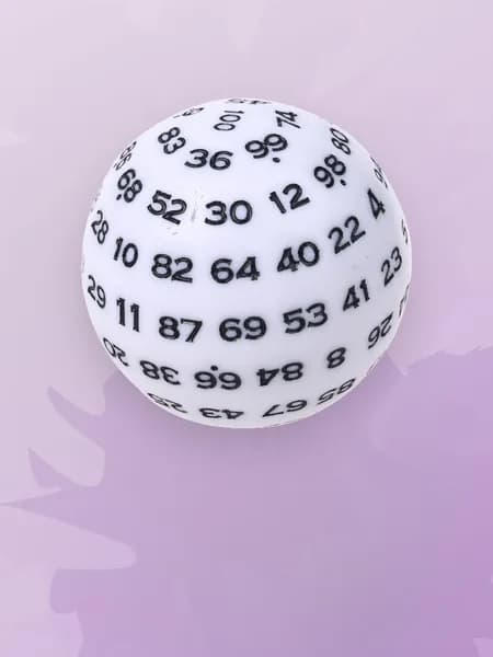100-гранная полиэдральная кость D100, Белый