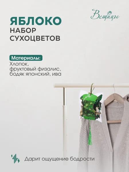 Набор сухоцветов ВеЩицы "Яблоко", 12 х 6,8 см