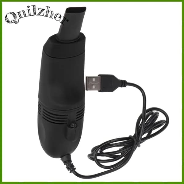 Компактный мини пылесос, USB подключение, для удаления пыли и остатков еды с клавиатуры черное
