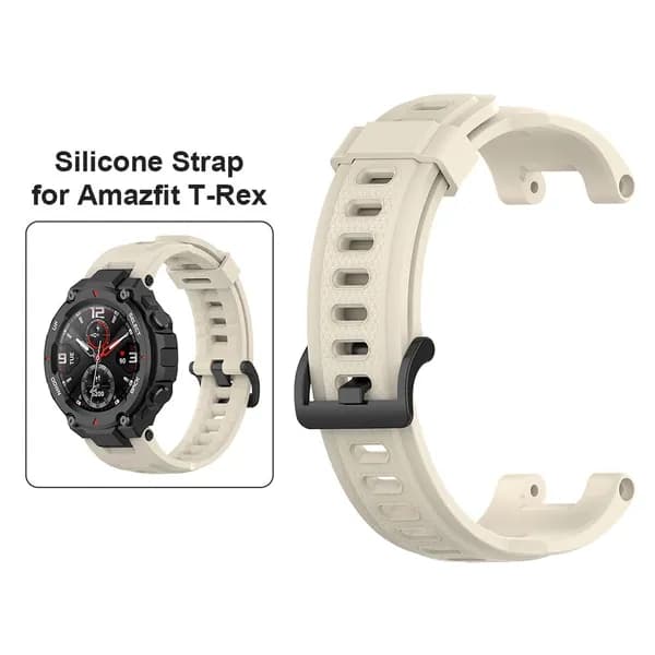 Силиконовый ремешок для Amazfit T-Rex и T-Rex Pro, бежевый, 21 27 мм