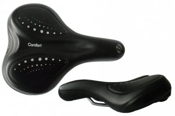 Седло 6-156278 комфорт 255х193мм VL-6278 эластомер. черное, гелевое, с фонариком 5д.3ф. VELO