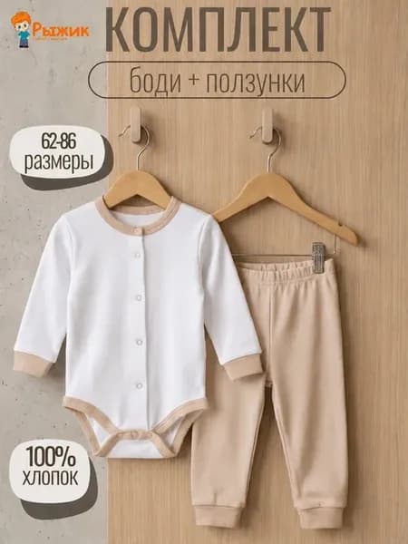 Комплект на выписку боди и ползунки