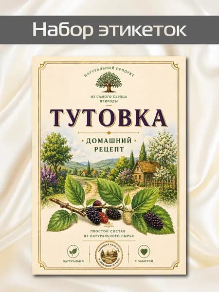 Наклейки на бутылку самогона Набор этикеток Самогон Тутовка 10х7см 10шт