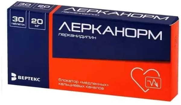 Лерканорм, таблетки покрытые пленочной оболочкой 20 мг, 30 шт.