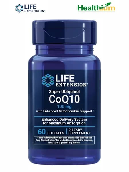 Super Ubiquinol CoQ10 100мг 60 софтгелевых капсул, Коэнзим Q10 100 мг убихинол
