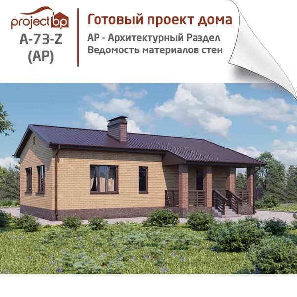 Проект прямоугольного одноэтажного дома