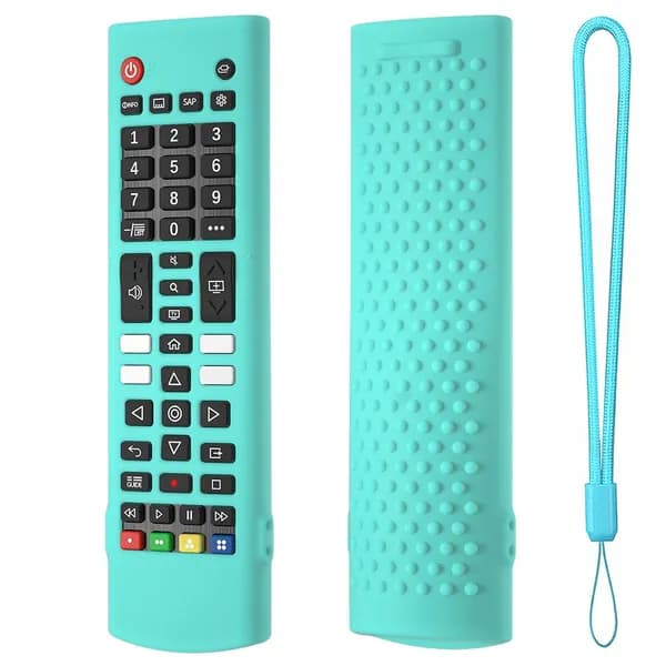 Силиконовый чехол для пультов LG AKB75095307, AKB76040302, AKB75375604 с ремешком и противоскользящими выступами